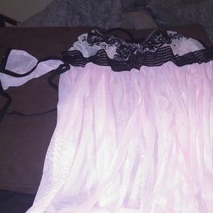 Pink teddy with thong